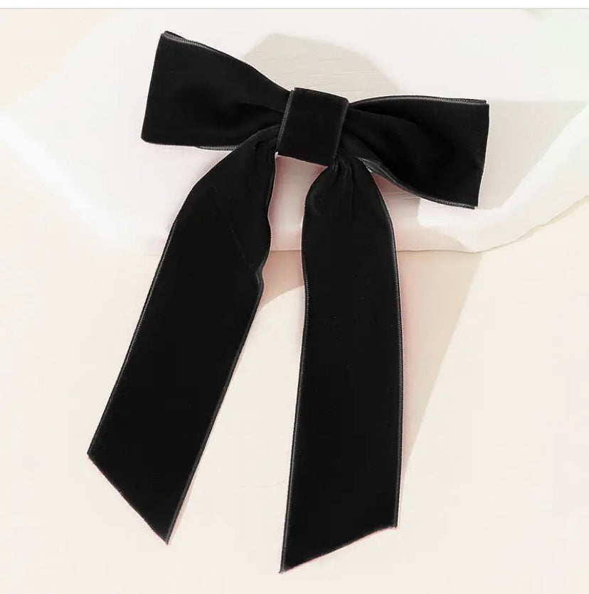 Velvet Bow Hair Clip