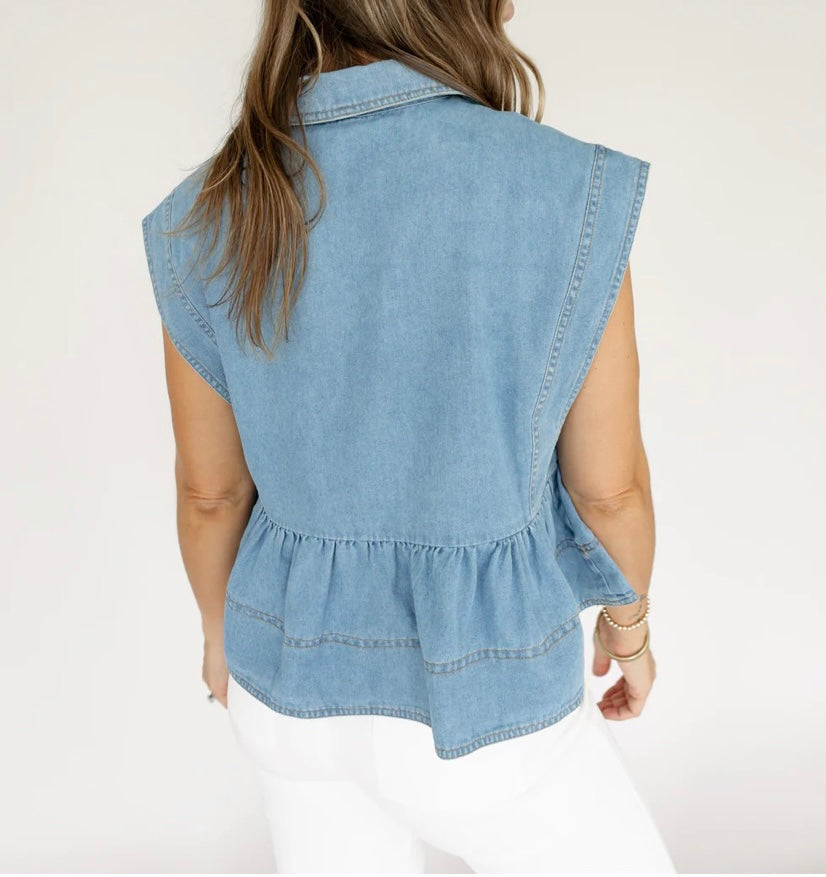 Marissa Denim Babydoll Top