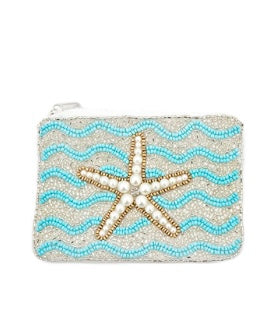 Starfish Beaded Coin Pouch