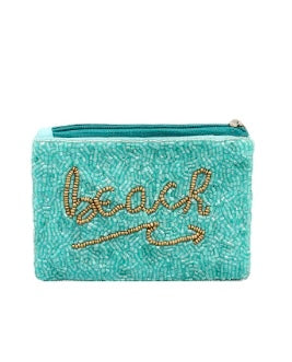 Beach Beaded Coin Pouch