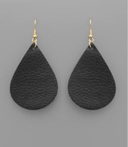 Teardrop Leather Earrings