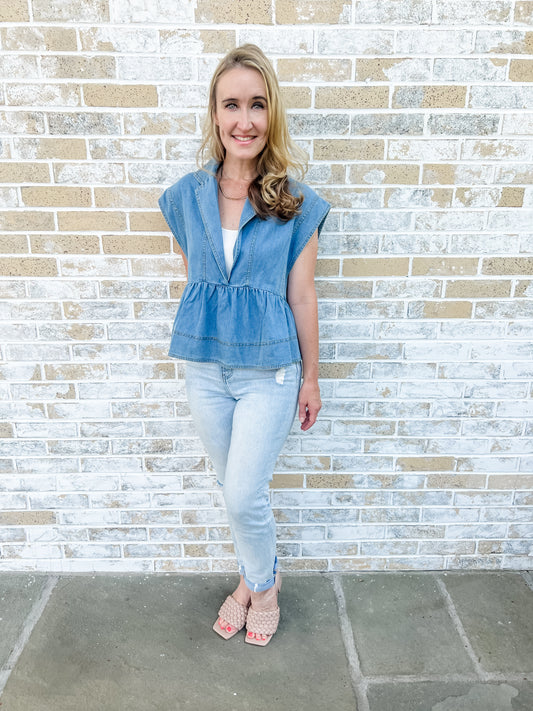 Marissa Denim Babydoll Top