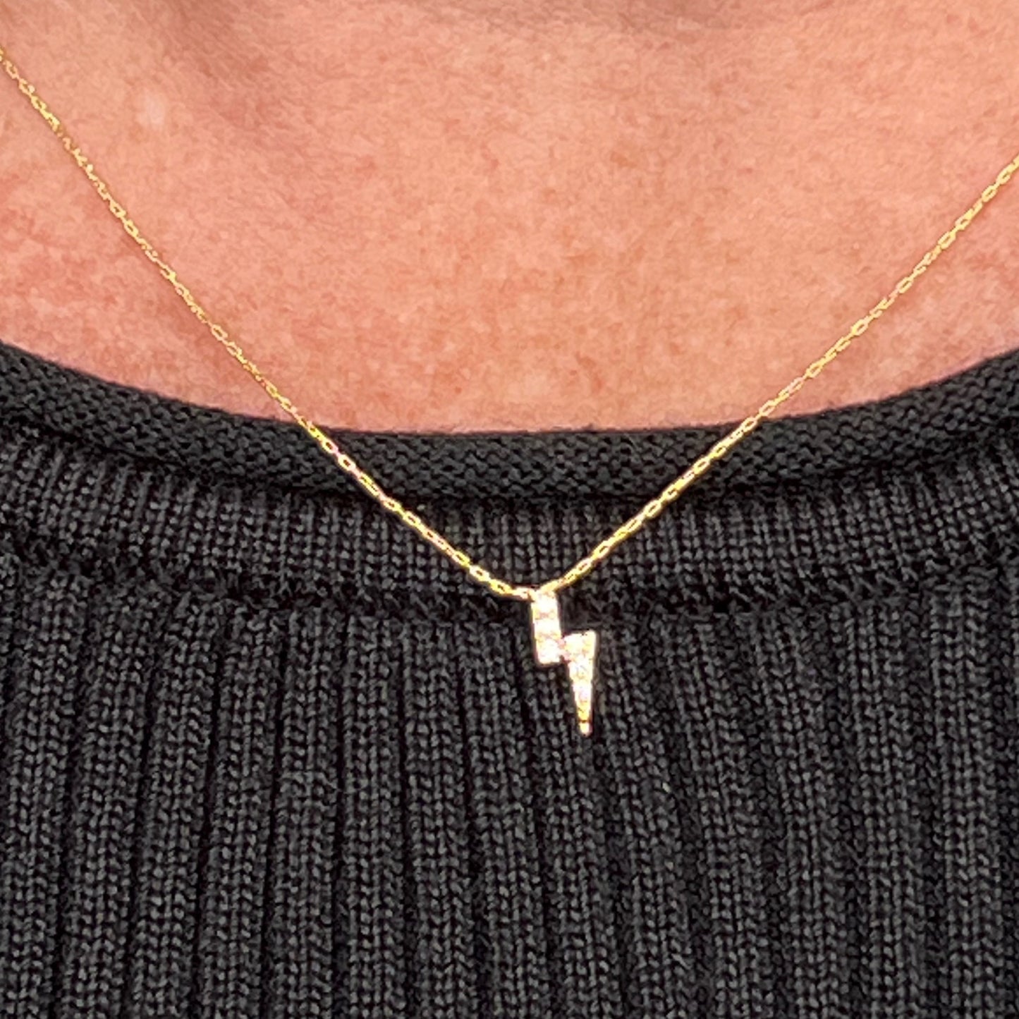 CZ Lightning Bolt Necklace