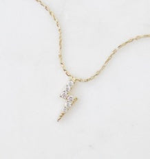 CZ Lightning Bolt Necklace